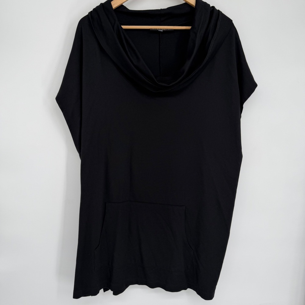 Bryn Walker Tunic Top Black Cowl Neck XL Modal Blend Kangaroo Artsy Lagenlook